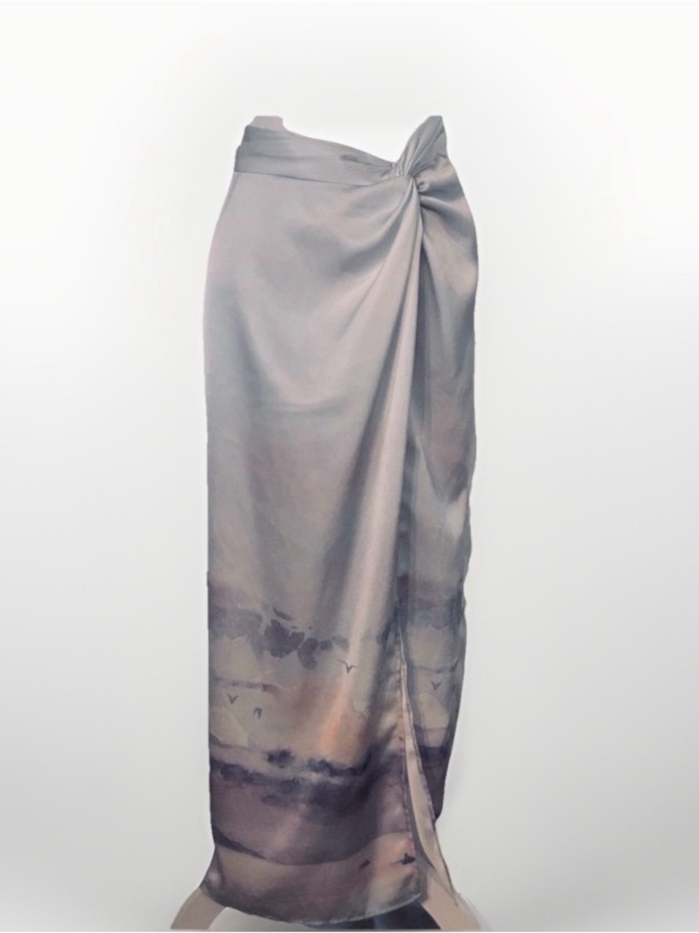 NWT • Rachel Zoe “Beach Bird” Sky Print Faux Wrap Maxi Skirt – Size Large